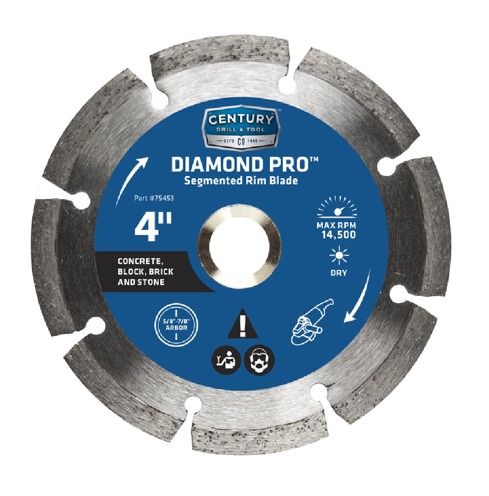 Century Drill & Tool 75453 Segmented Rim Diamond Saw Blade, 4 Inch