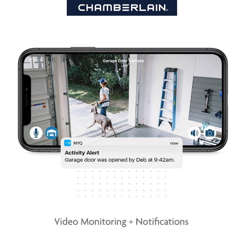 Chamberlain B6753T Secure View Smart Garage Door Opener, 1.25 HP