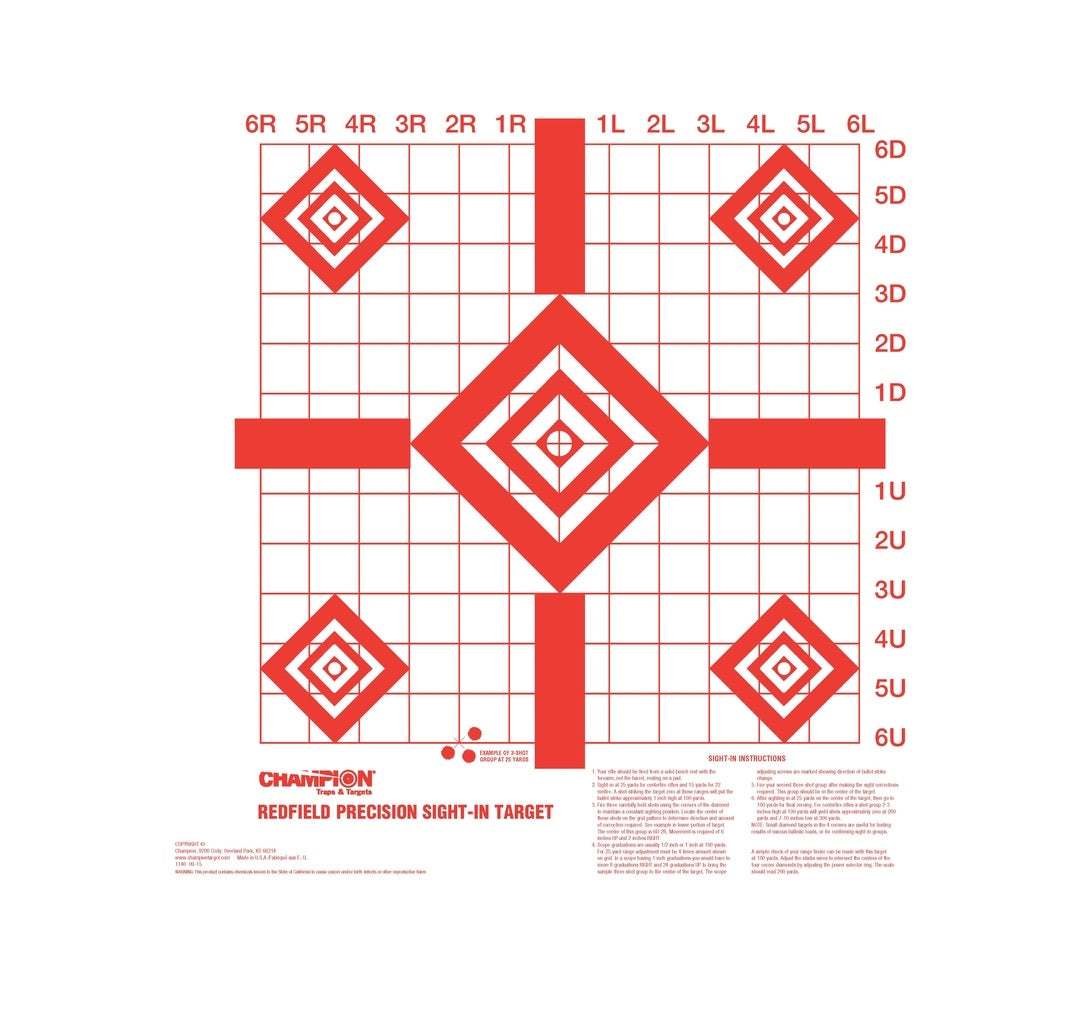 Champion 47388 Redfield Sight-In Target, Pack of 10