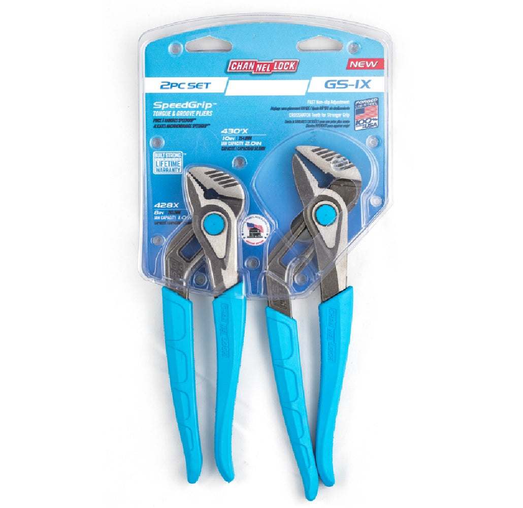 Channellock GS-1X SpeedGrip Tongue and Groove Pliers Set, Carbon Steel
