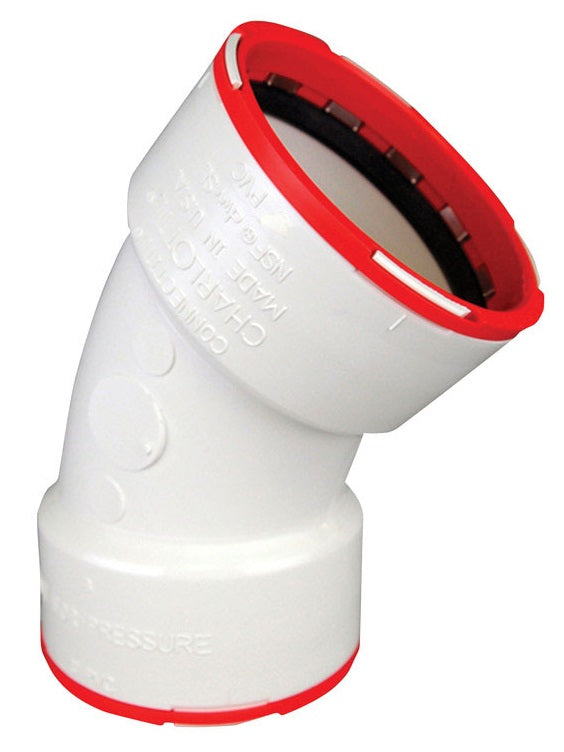 Charlotte Pipe & Found CTT 321  0800HA 45 Degree, PVC, White