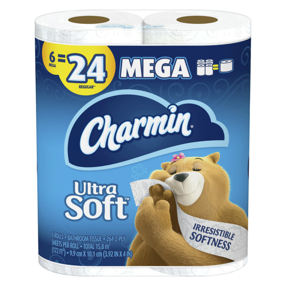 Charmin 52778 Ultra Soft Toilet Paper, White, 6 Roll