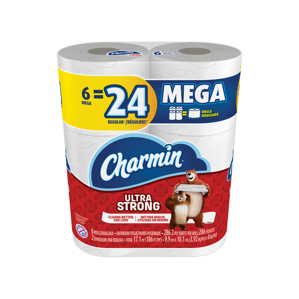 Charmin 76546 Ultra Strong Toilet Paper, 6 Roll, White