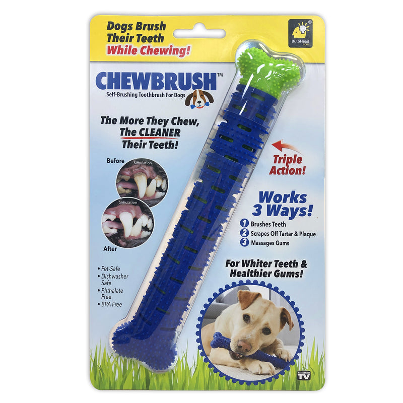 Chew Brush 13597-12 Self Brushing Toothbrush For Dog, Blue