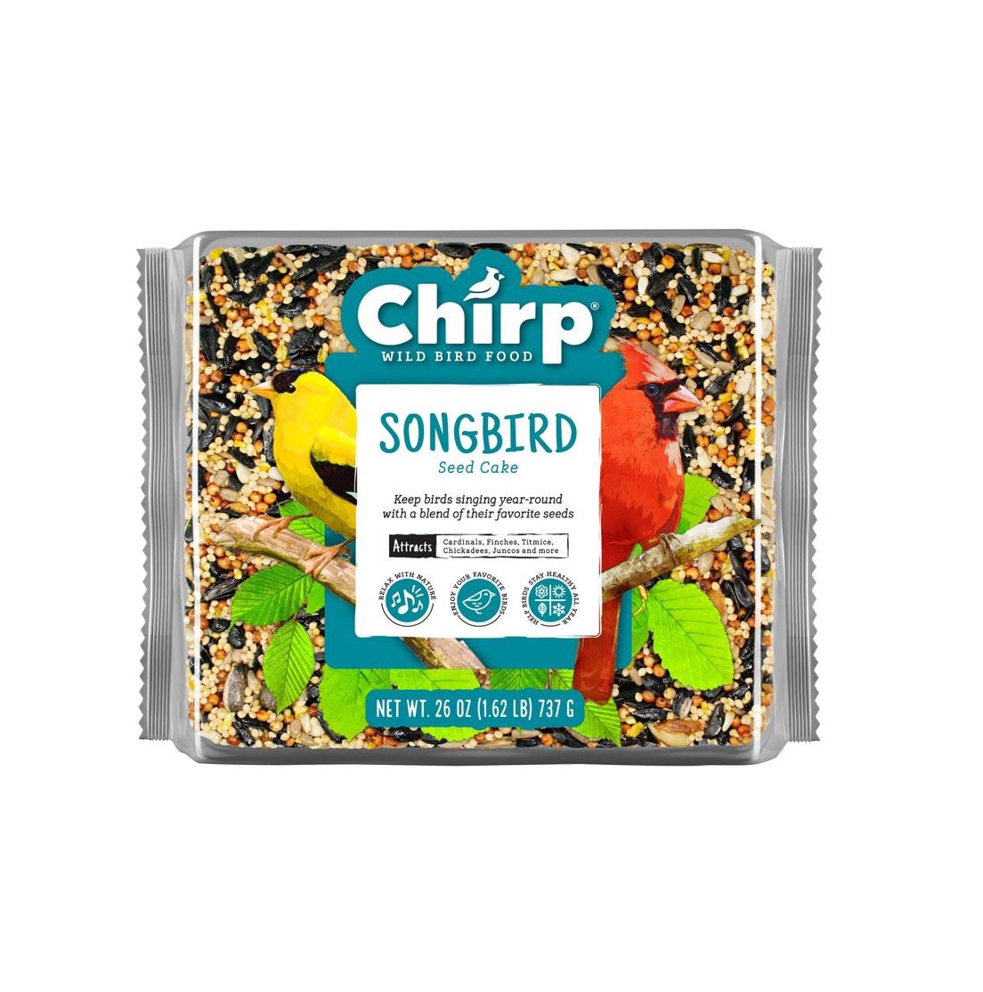 Chirp 14986 Songbird Wild Bird Seed Cake,  26 oz.