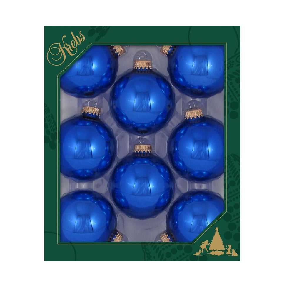 Christmas By Krebs CBK70057 Ball Ornaments, Victoria Blue/Gold