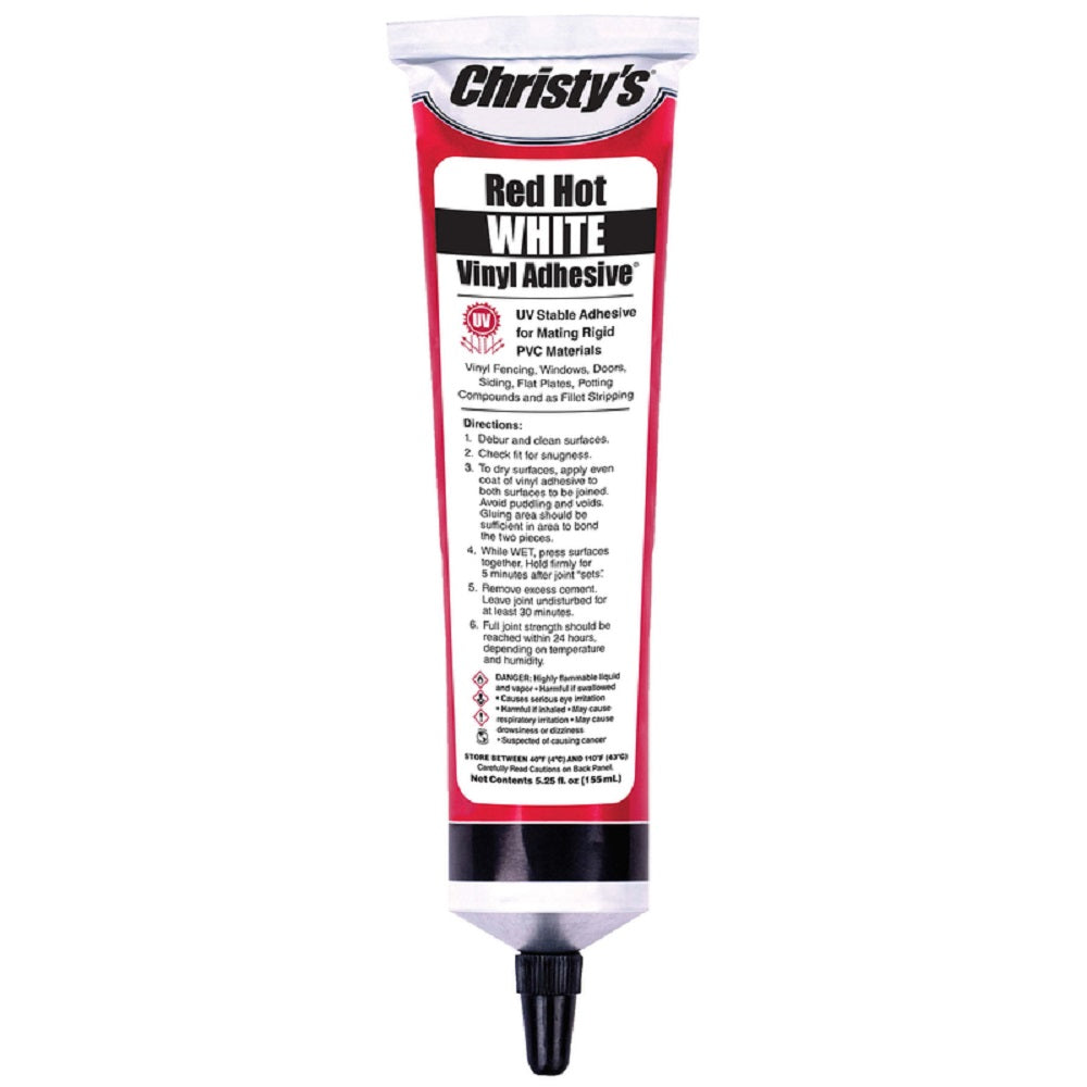 Christy's 505115 Red Hot Adhesive and Sealant, White, 5.25 oz