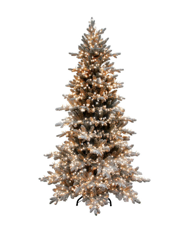 Clark Griswold TCG70FLKCWWA Holiday Bright Lights Artificial Tree, PVC, 7'