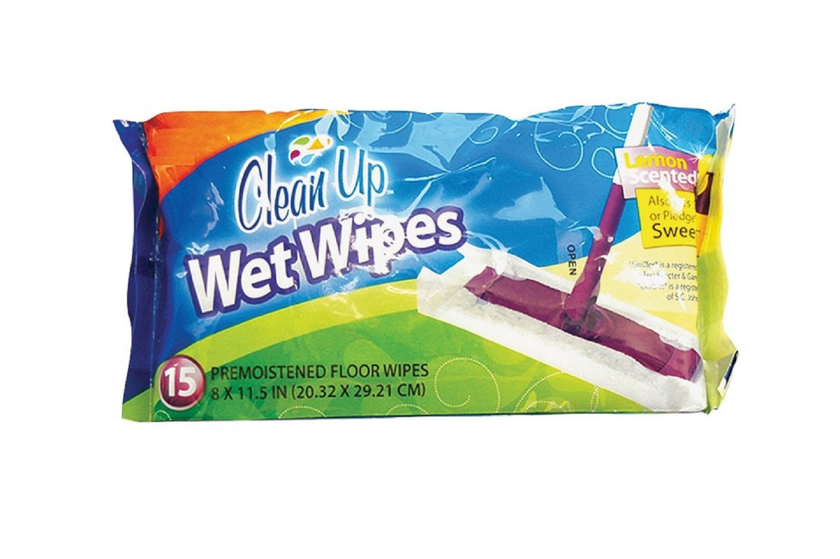 Clean Up 8863 Wet Floor Wipe, 15 Count