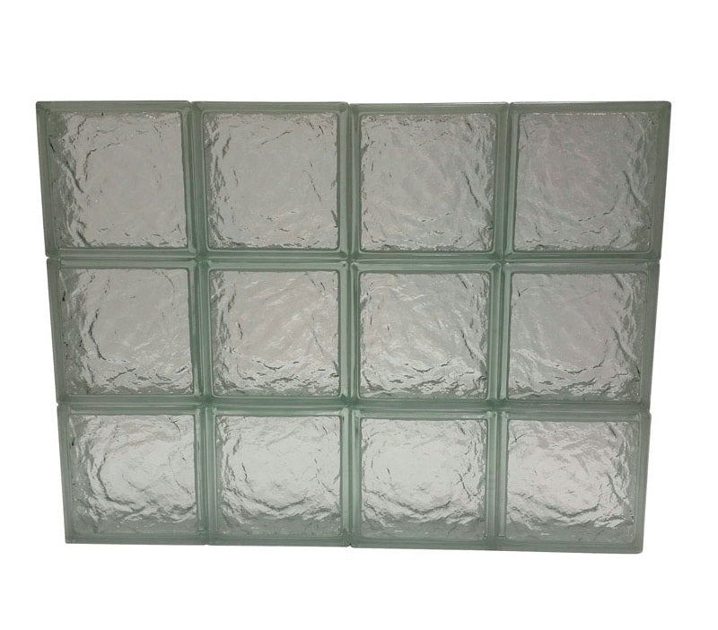 Clear Choice CCP32X24SICE Solid Ice Glass Block Window, 31" W x 23.25" H
