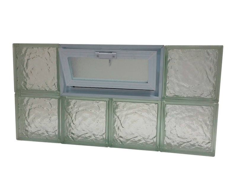 Clear Choice CCP32X16VICE Vented Ice Glass Block Window, 31" W x 15.5" H