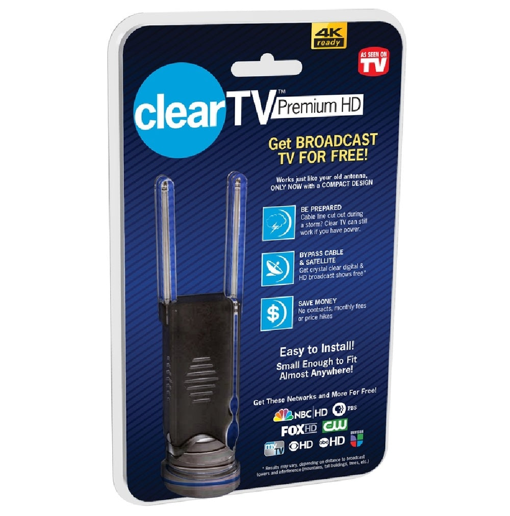 Clear TV CTV-MINI As Seen On TV Indoor Antenna, Black, 9 Inch
