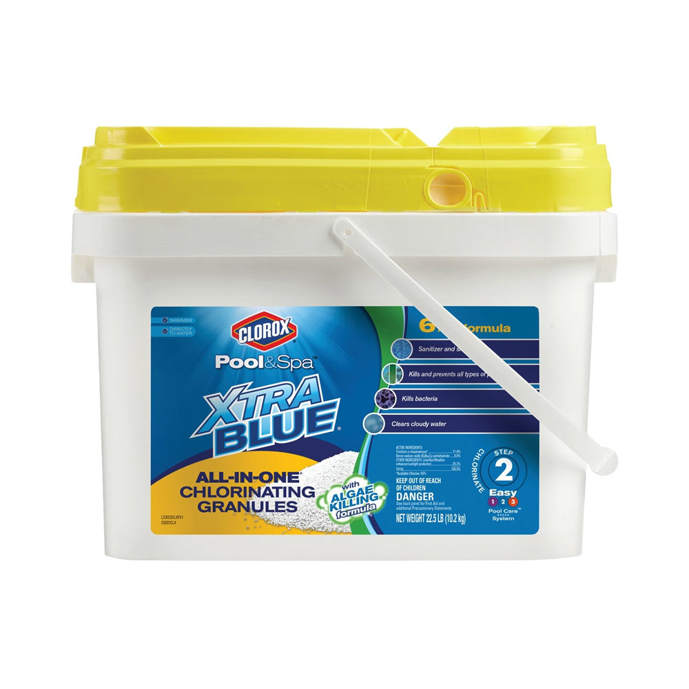 Clorox 24022CLX Pool & Spa Xtra Blue Chlorinating Granule, 22.5 lb