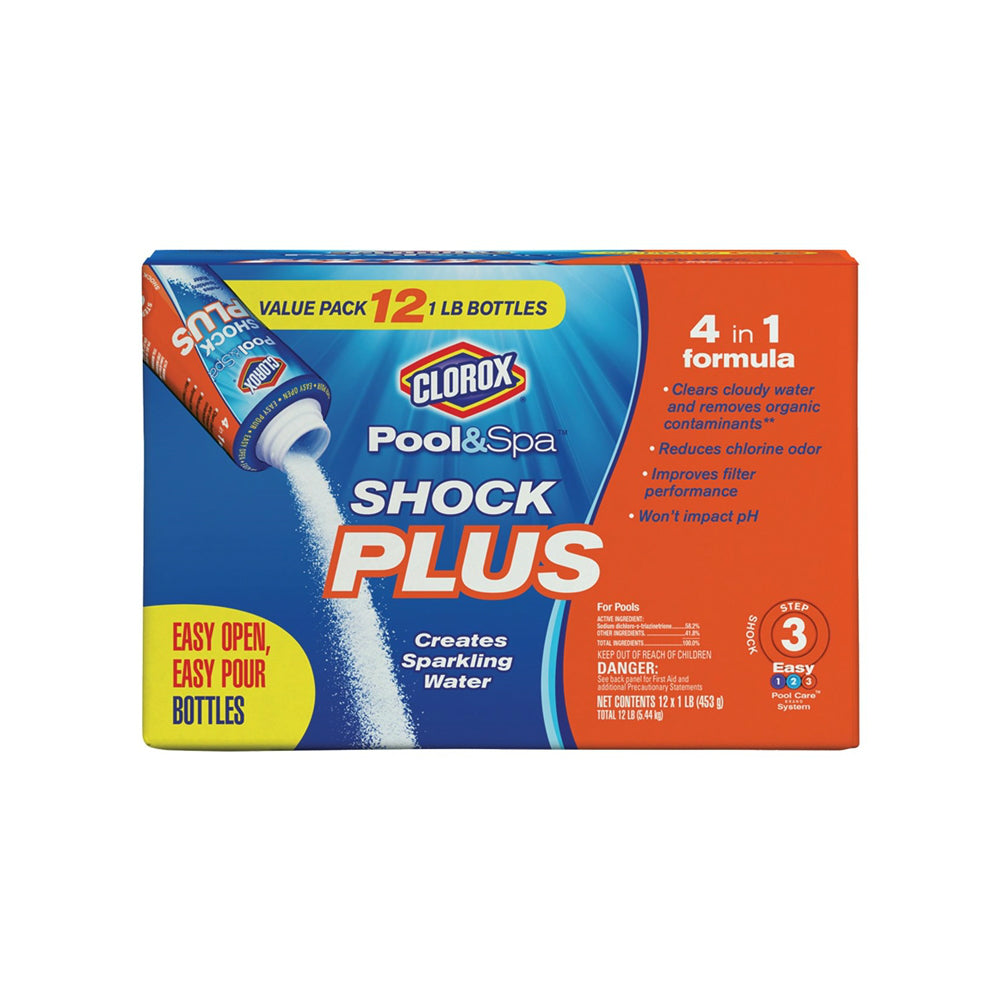 Clorox 32312CLX Pool and Spa Shock Plus, 1 lb, White