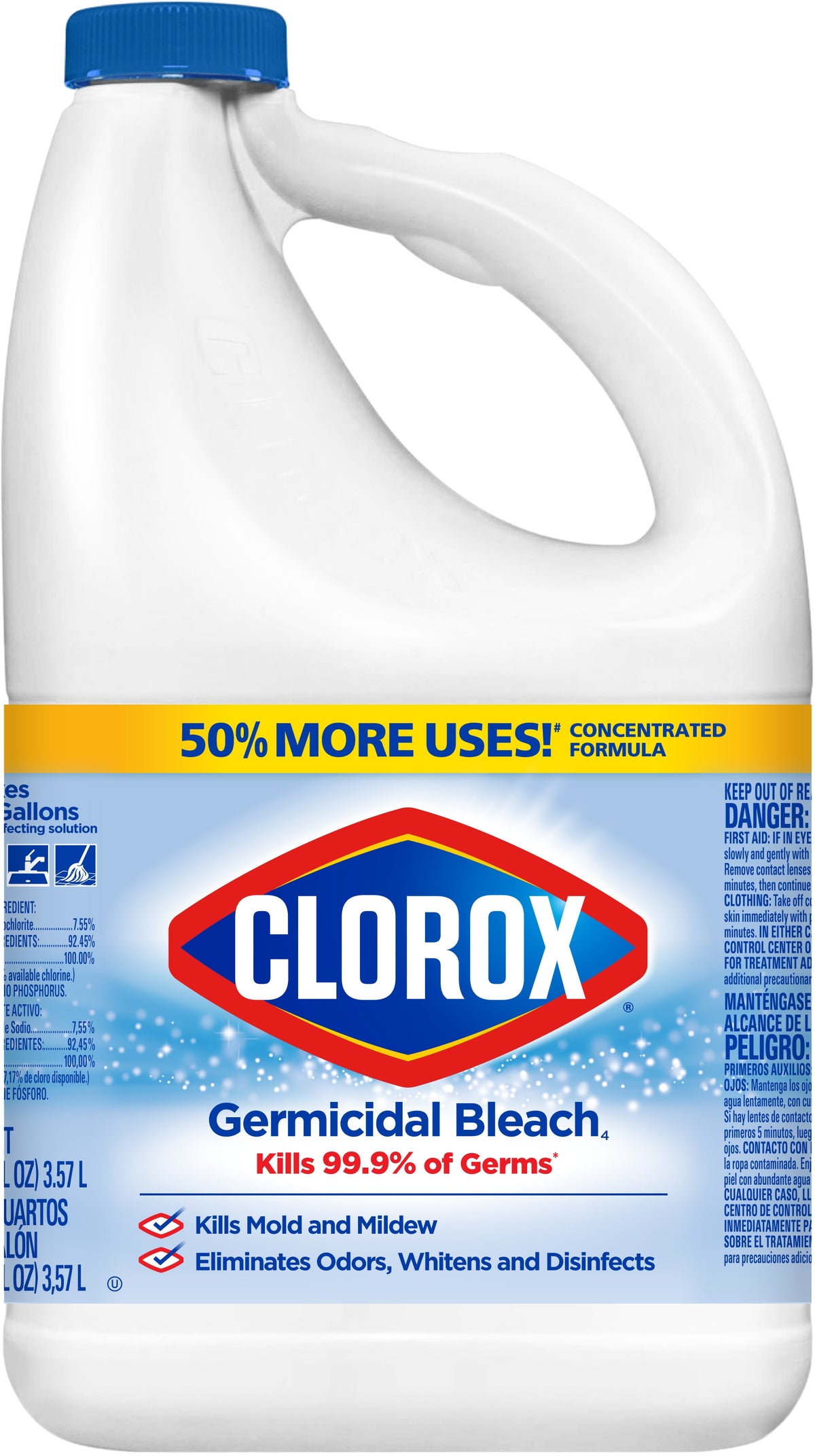 Clorox 32429 Concentrated Germicidal Liquid Bleach Cleaner, 121 Oz