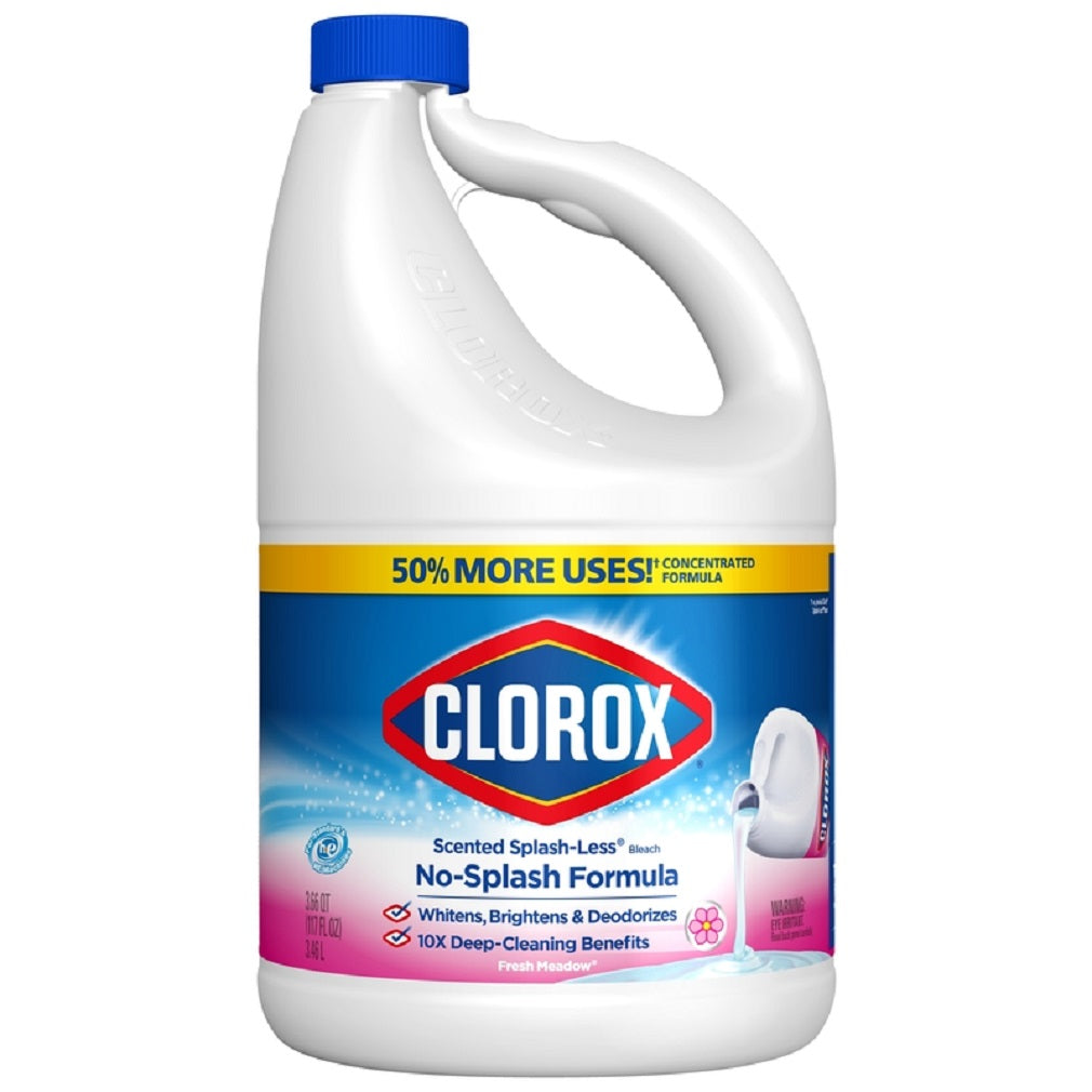 Clorox 32407 Splash-Less Fresh Meadow Bleach, 117 Oz
