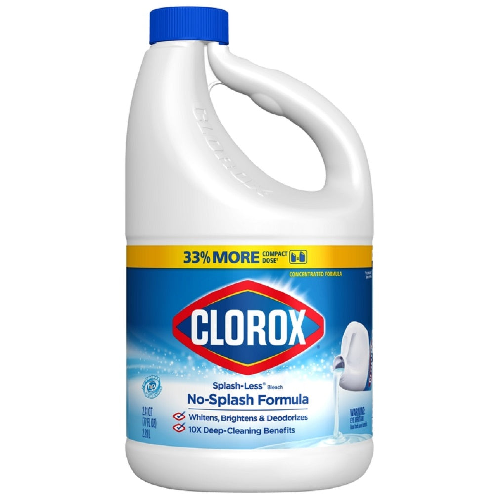 Clorox 32347 Splash-Less Regular Bleach, 77 Oz