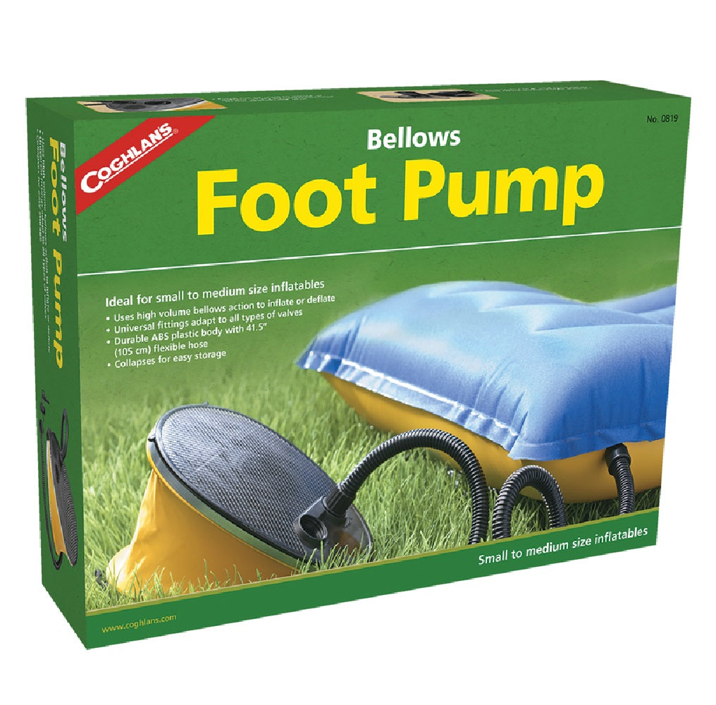 Coghlans 0819 Bellows Foot Pump, Plastic, Yellow