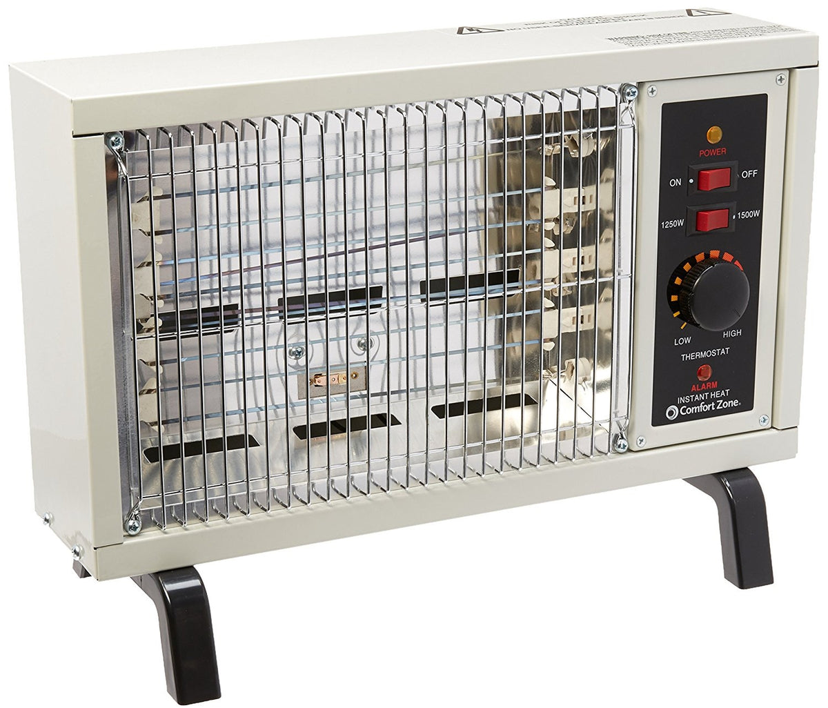 Comfort Zone CZ550 Radiant Electric Wire Element Box Heater, White