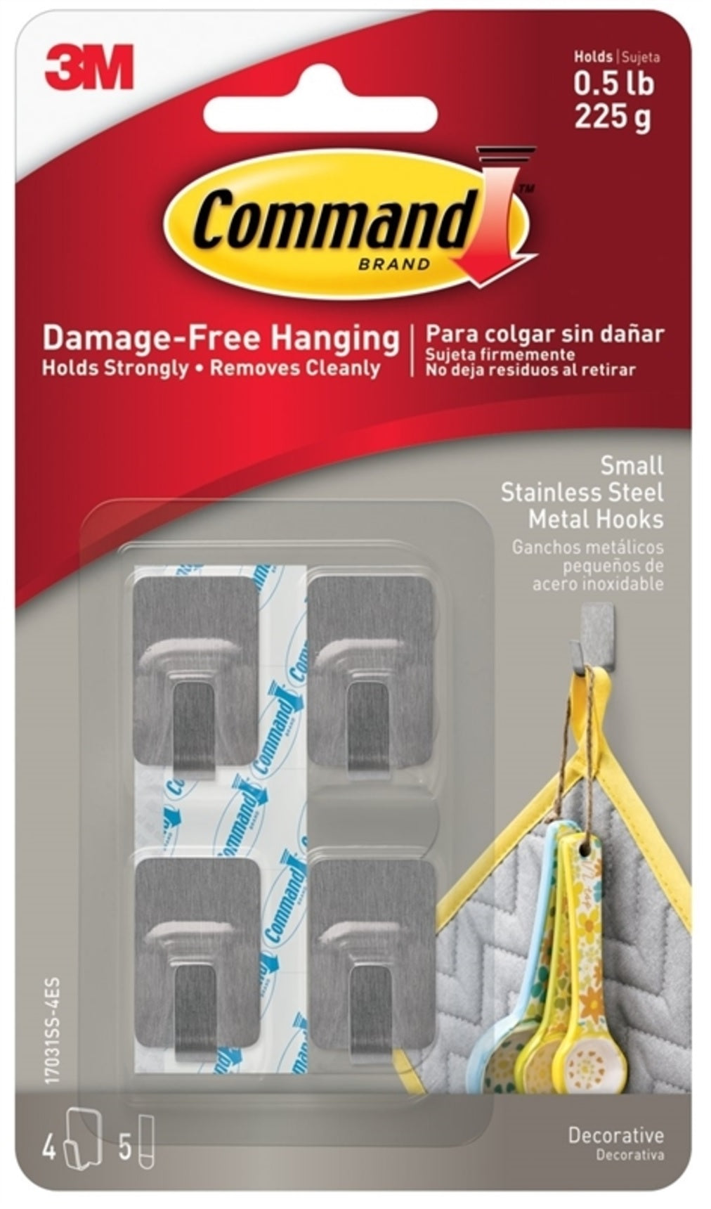 Command 17031SS-4ES Hooks, Stainless Steel