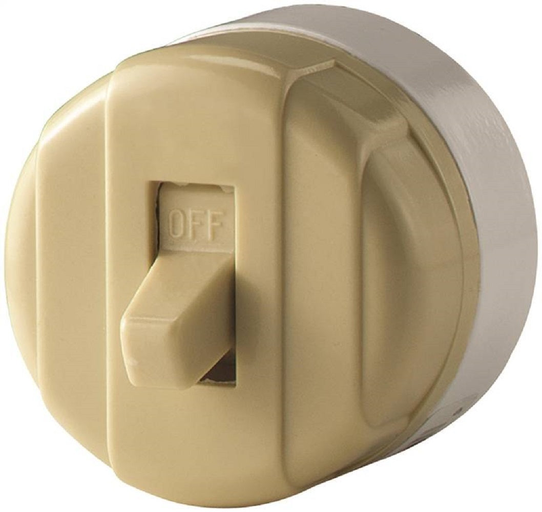 Cooper Wiring 735V-BOX  Surface Mount Feed-Through Switch, 125/250 VAC, Ivory