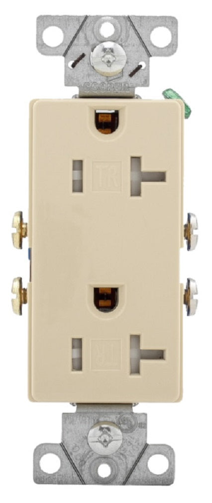 Cooper Wiring TR1307V-BOX Tamper-Resistant Standard Straight Blade, Ivory