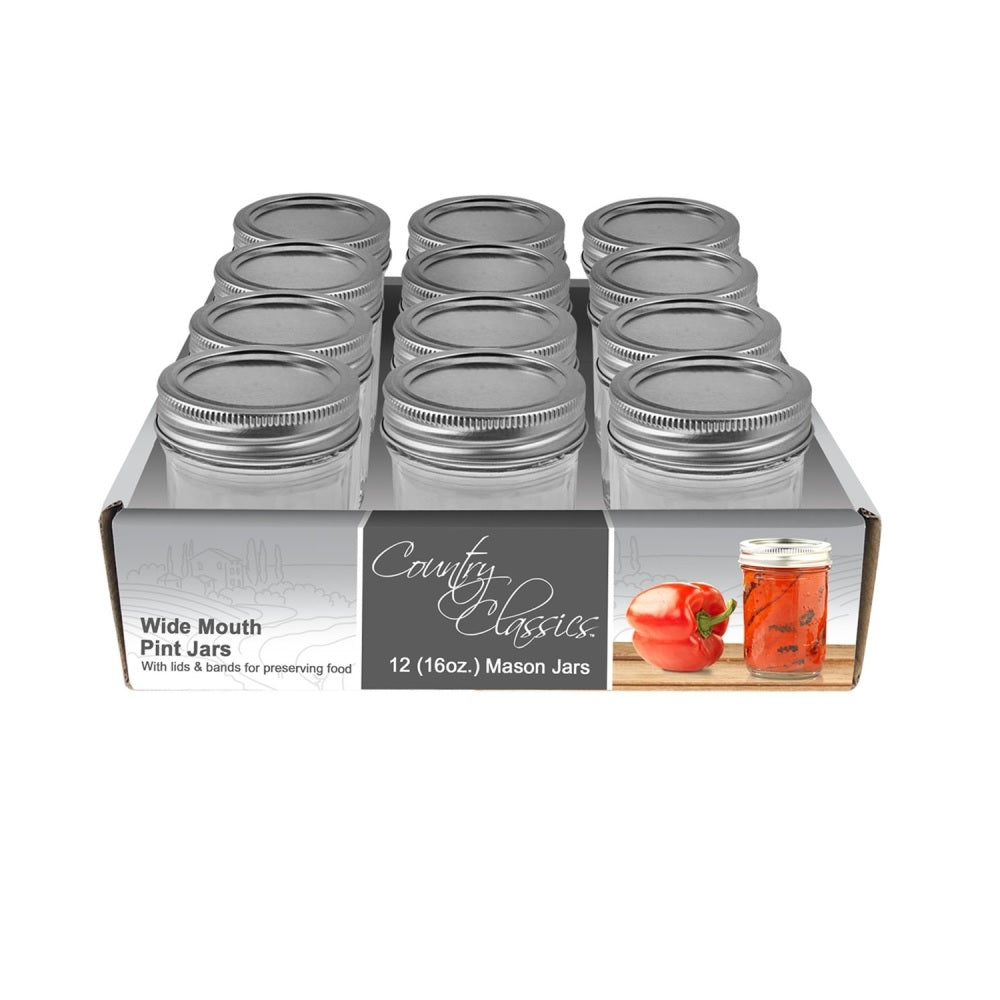 Country Classics CCCJWM-116-12PK Canning Jar, 1 Pint Capacity
