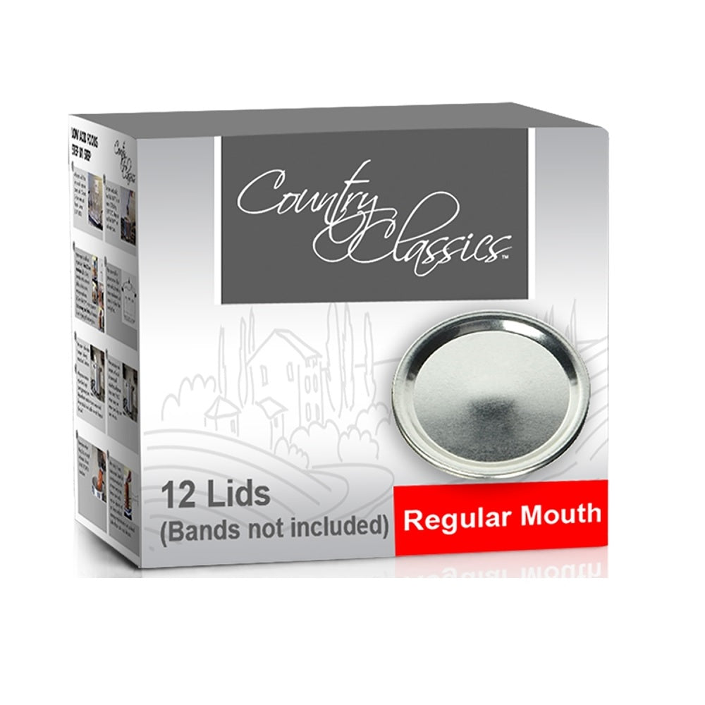 Country Classics CCCL-012-RM Regular Mouth Canning Jar Lid, Steel