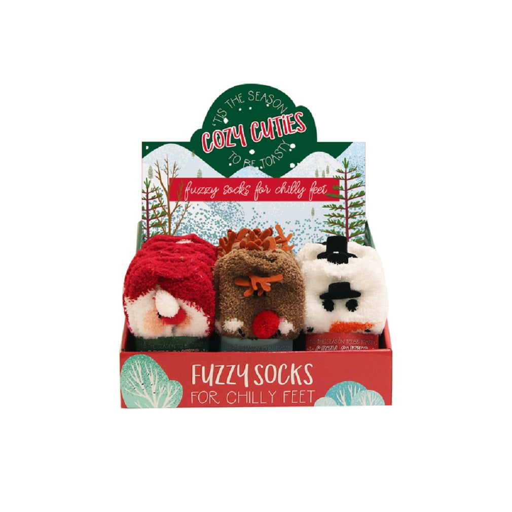 Cozy Cuties X-SOCK2 Winter/Christmas Fuzzy Socks, Polyster