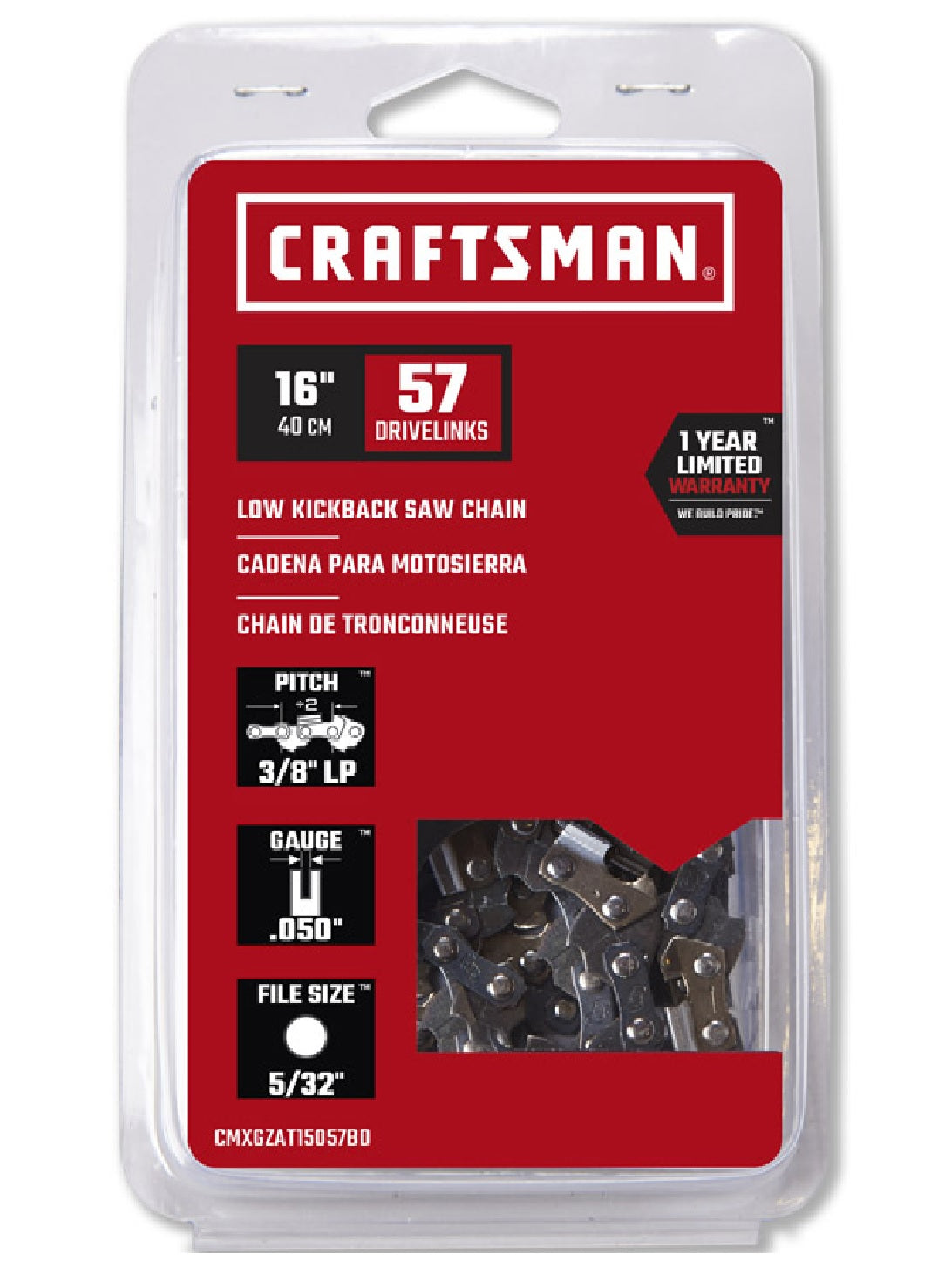 Craftsman CL15057BD Chainsaw Chain, 16 Inch