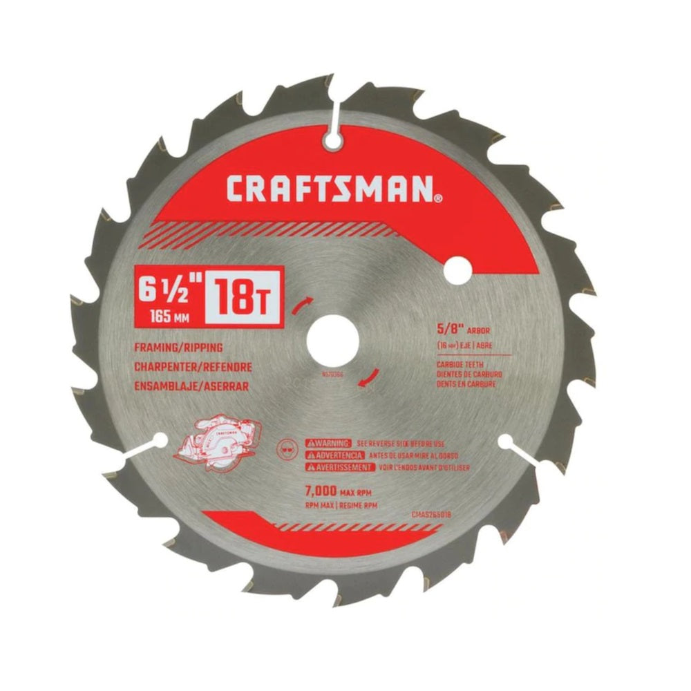 Craftsman CMAS265018 Circular Saw Blade, 6-1/2 Inch x 5/8 Inch