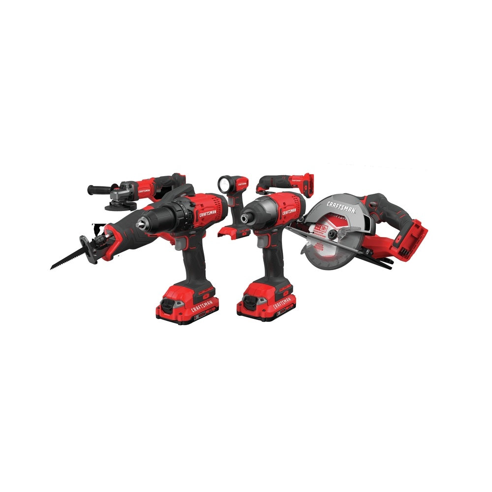 Craftsman CMCK700D2 V20 MAX Cordless Brushed Combo Kit, 20 Volt