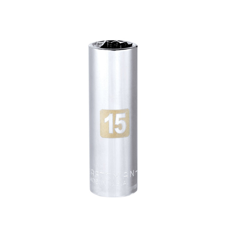Craftsman CMMT44419 Metric 12 Point Deep Socket, 15 MM x 3/8 Inch