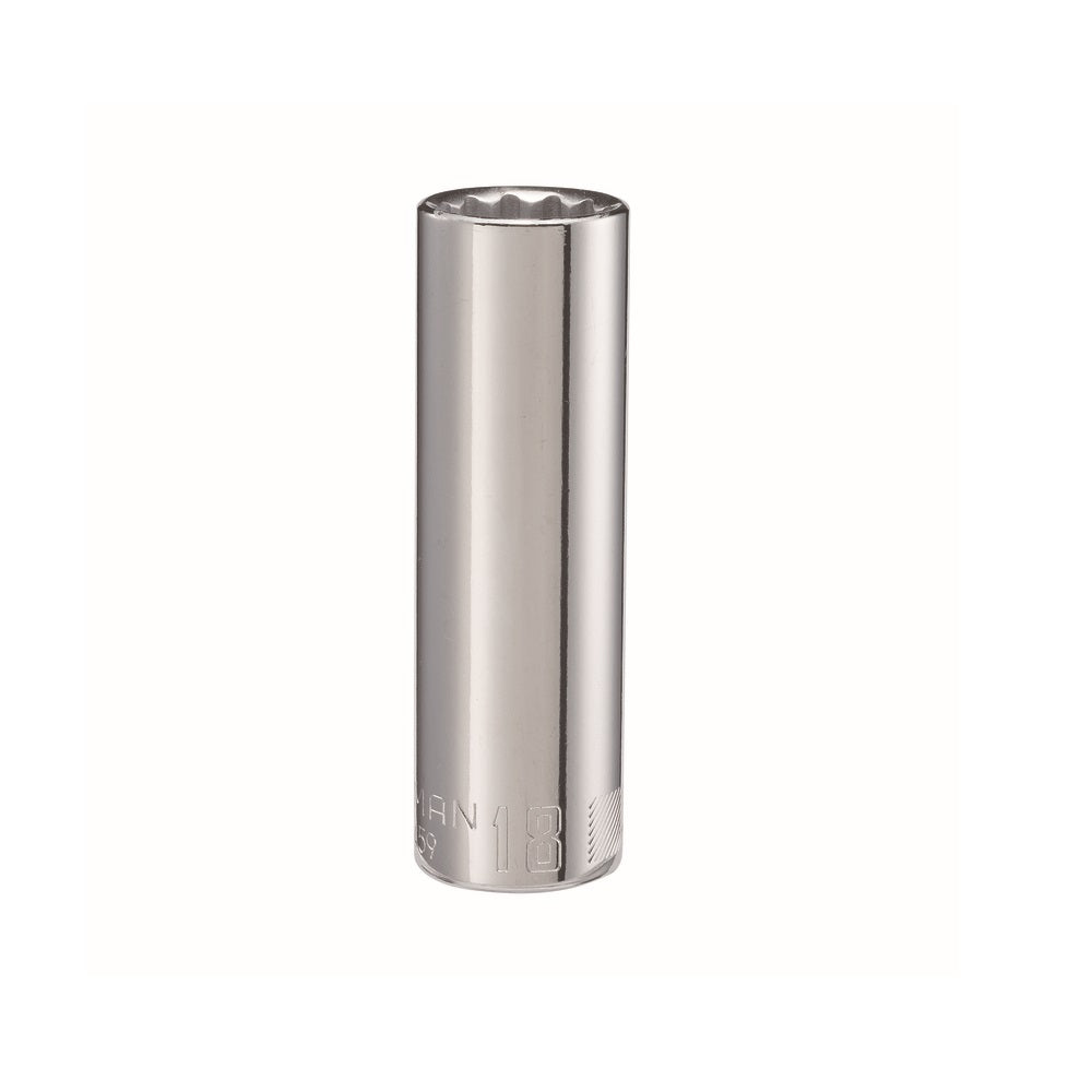 Craftsman CMMT44459 Metric 12 Point Deep Socket, 18 MM x 1/2 Inch