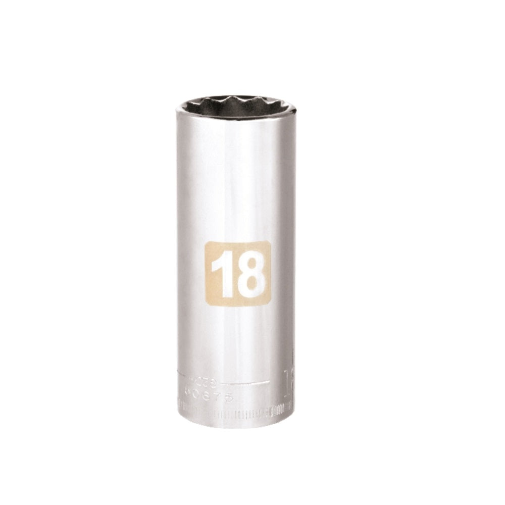 Craftsman CMMT44423 Metric 12 Point Deep Socket, 18 MM x 3/8 Inch