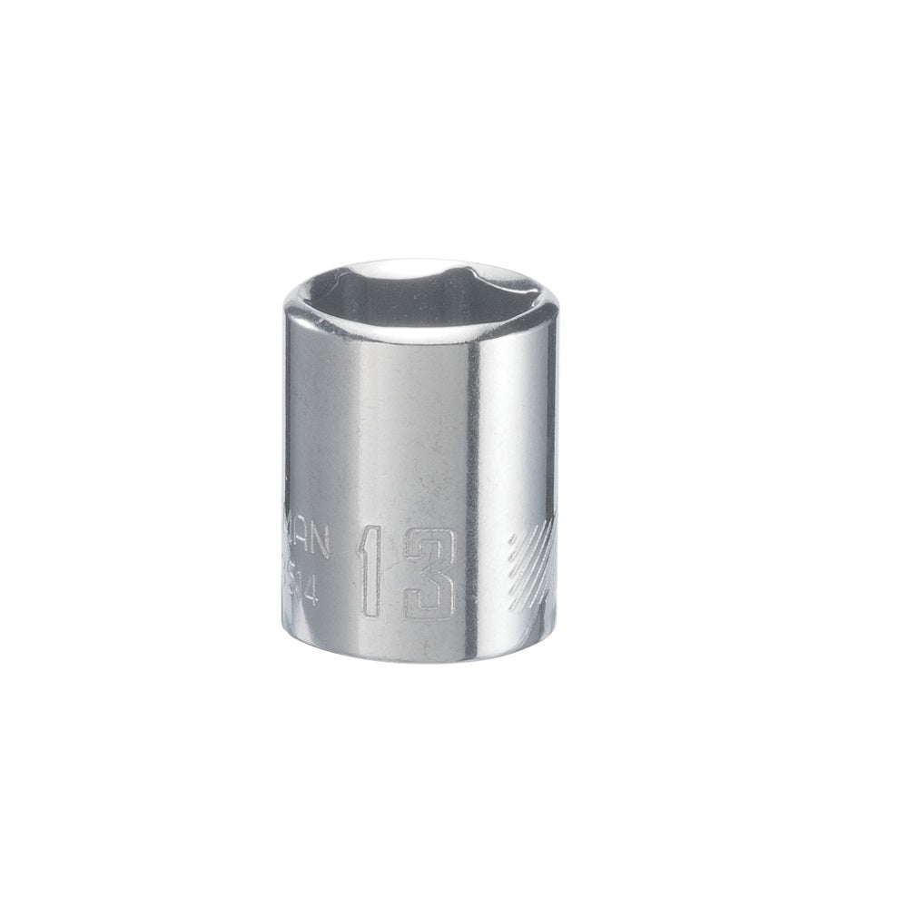 Craftsman CMMT43514 Metric 6 Point Standard Shallow Socket, 13 MM x 1/4 Inch