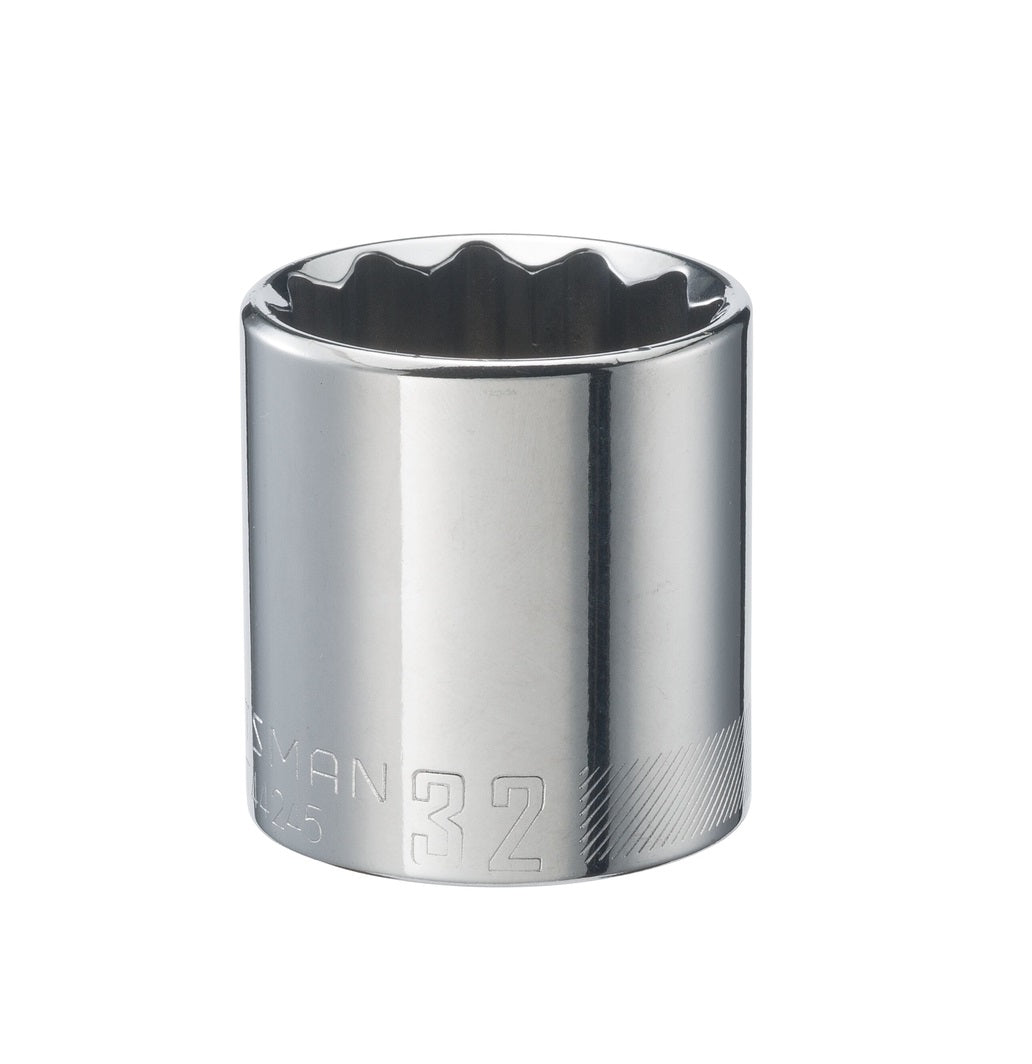 Craftsman CMMT44245 Metric 12 Point Standard Shallow Socket, 32 mm x 1/2 inch