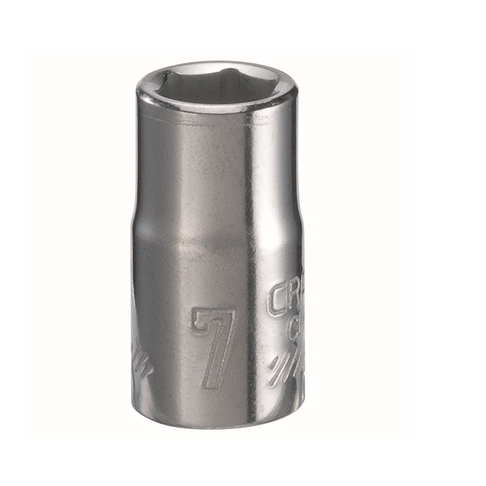 Craftsman CMMT43503 Metric 6 Point Standard Shallow Socket, 7 MM x 1/4 Inch