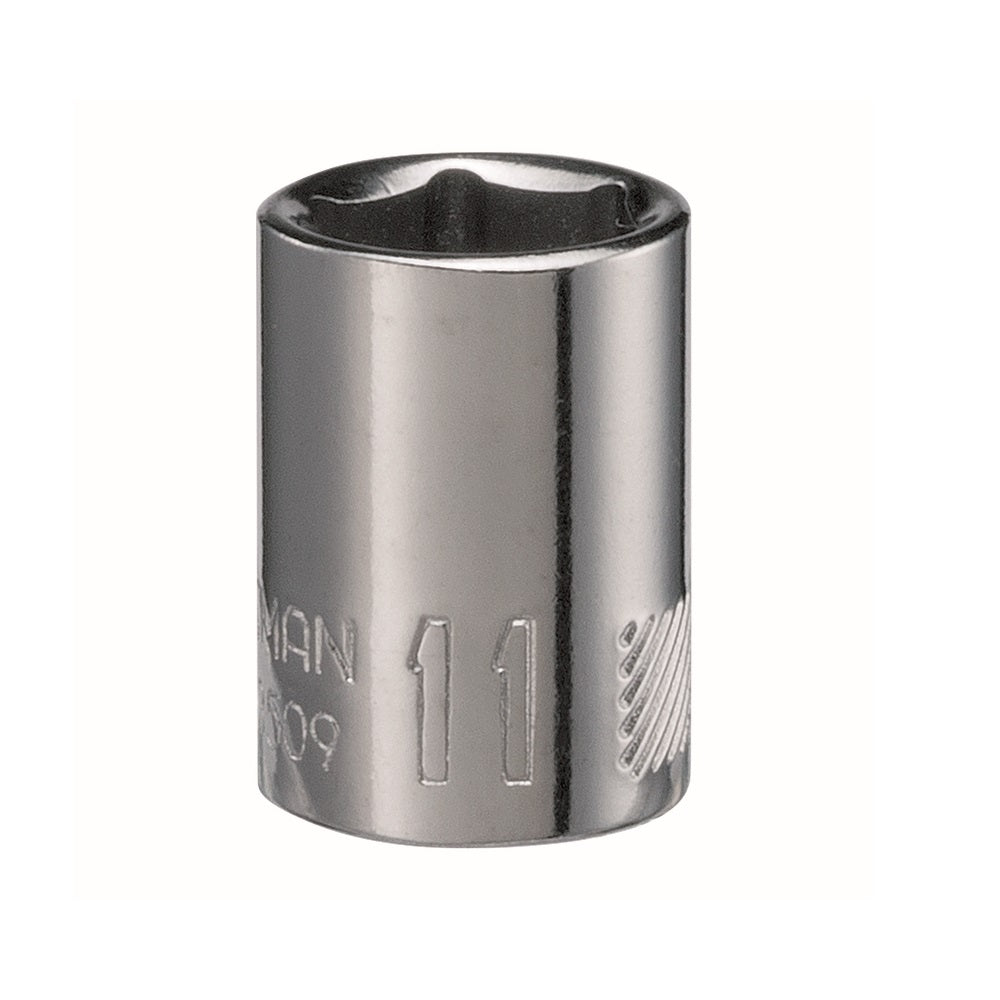 Craftsman CMMT43509 Metric 6 Point Standard Shallow Socket, 11 MM x 1/4 Inch