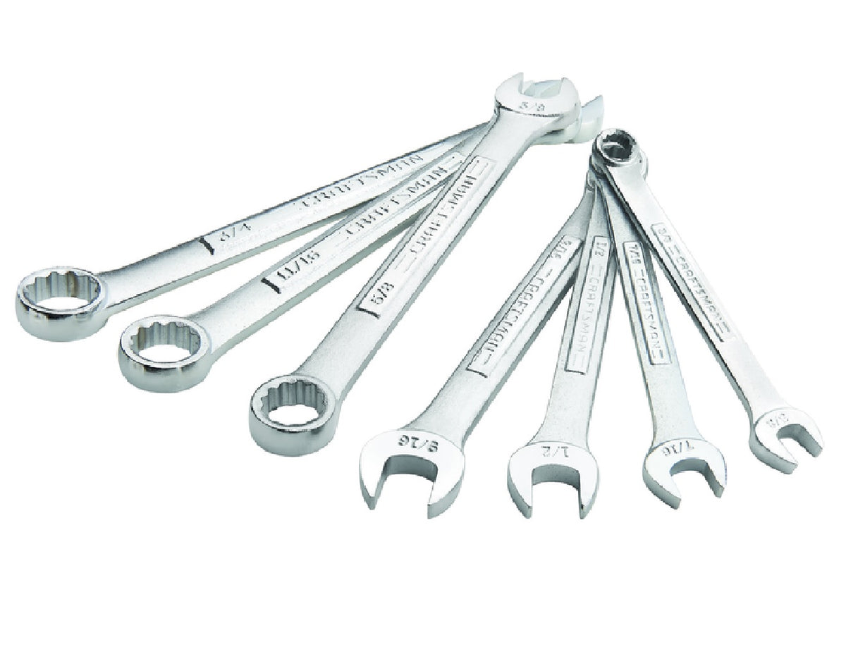 Craftsman CMMT87016 SAE Combination Wrench Set, Polished Chrome