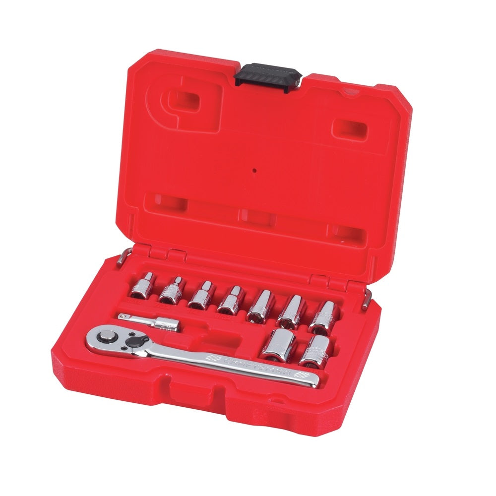 Craftsman CMMT34860 SAE 6 Point Socket & Ratchet Set, 1/4 Inch
