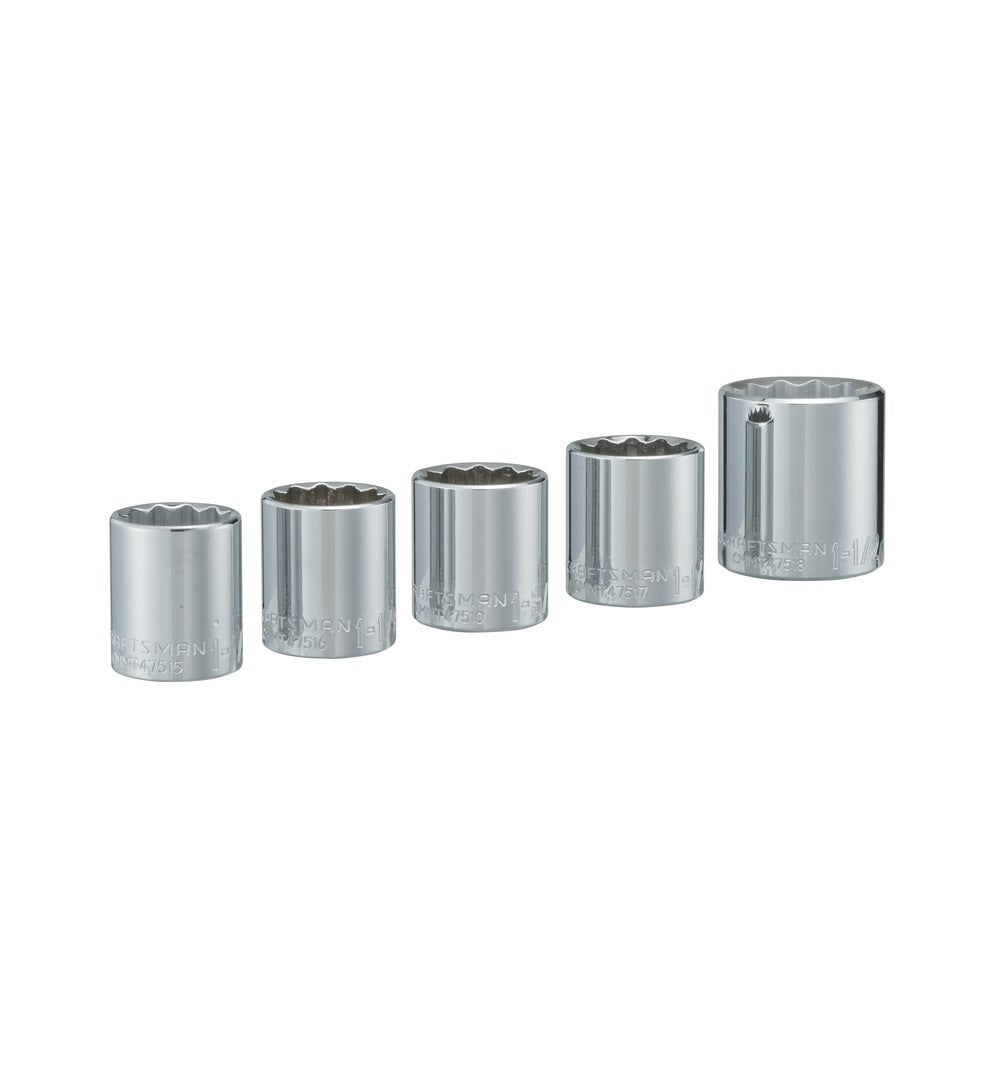 Craftsman CMMT34572 SAE 12 Point Standard Socket Set, 5 Piece