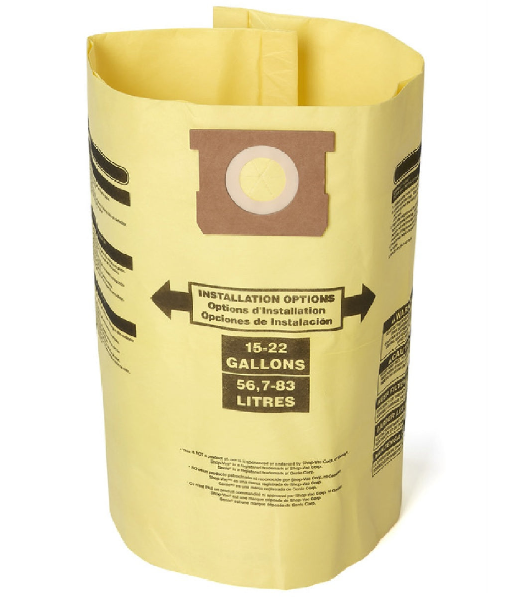 Craftsman CMXZVBE38769 Shop-Vac Wet/Dry Vacuum Filter Bag, Yellow