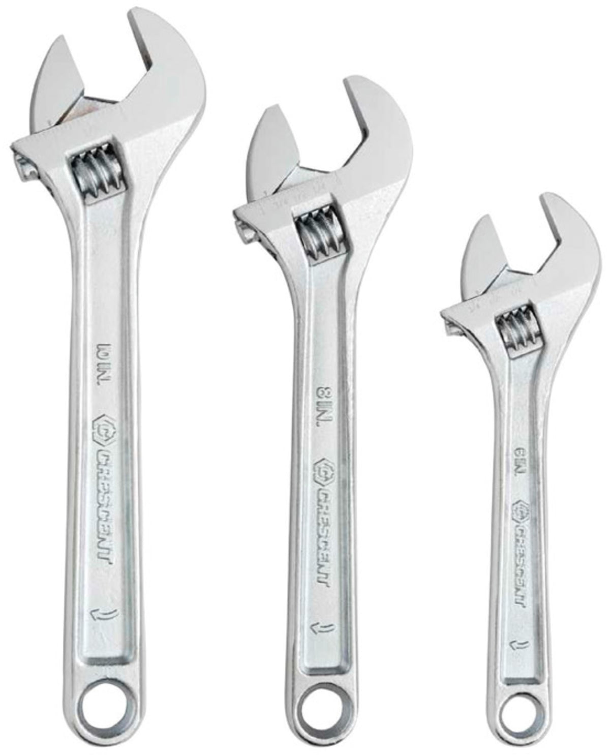 Crescent AC3PC Adjustable Wrench Set, Silver, 3 pc