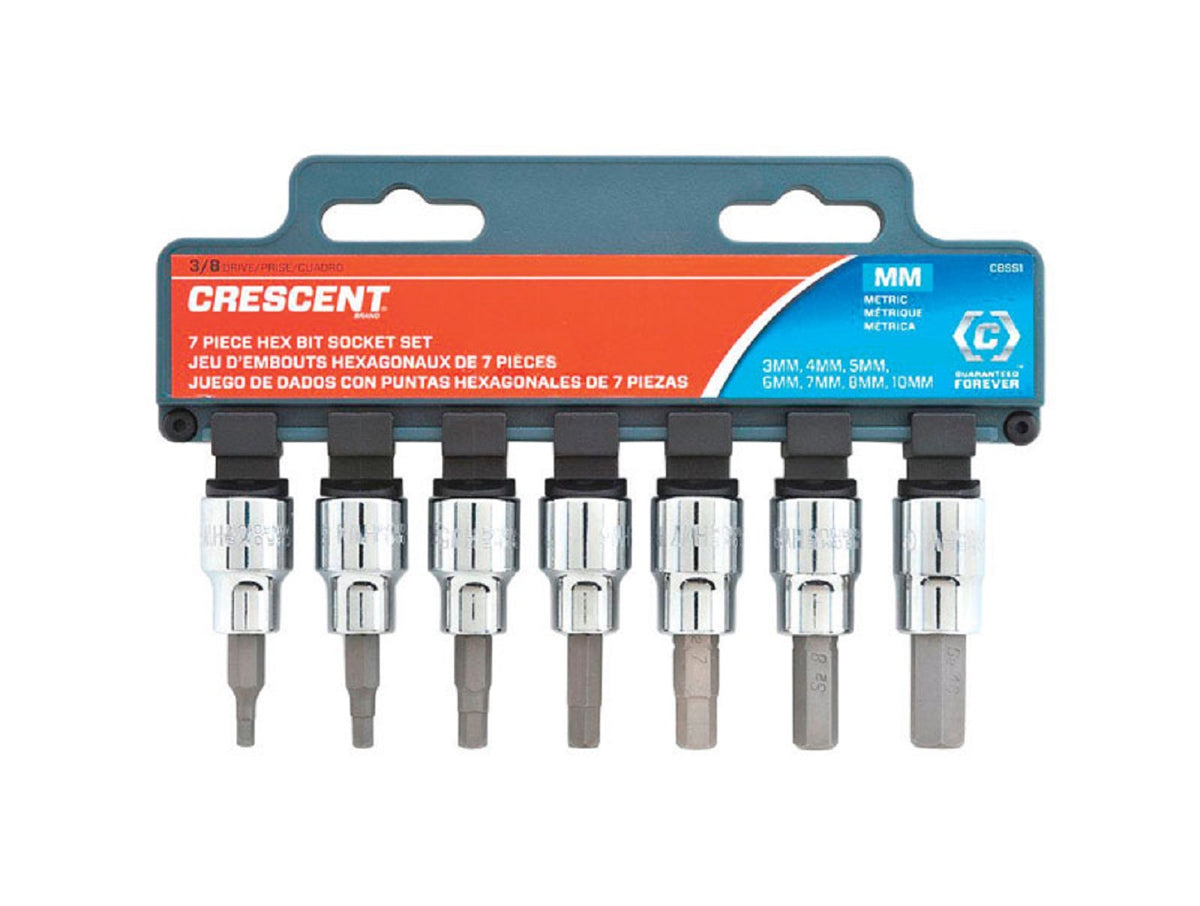 Crescent CBSS1N Metric Hex Bit Socket Set, 3/8 Inch