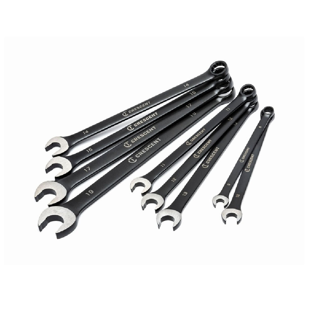 Crescent CCWS9BM X10 Combination Wrench Set, Black