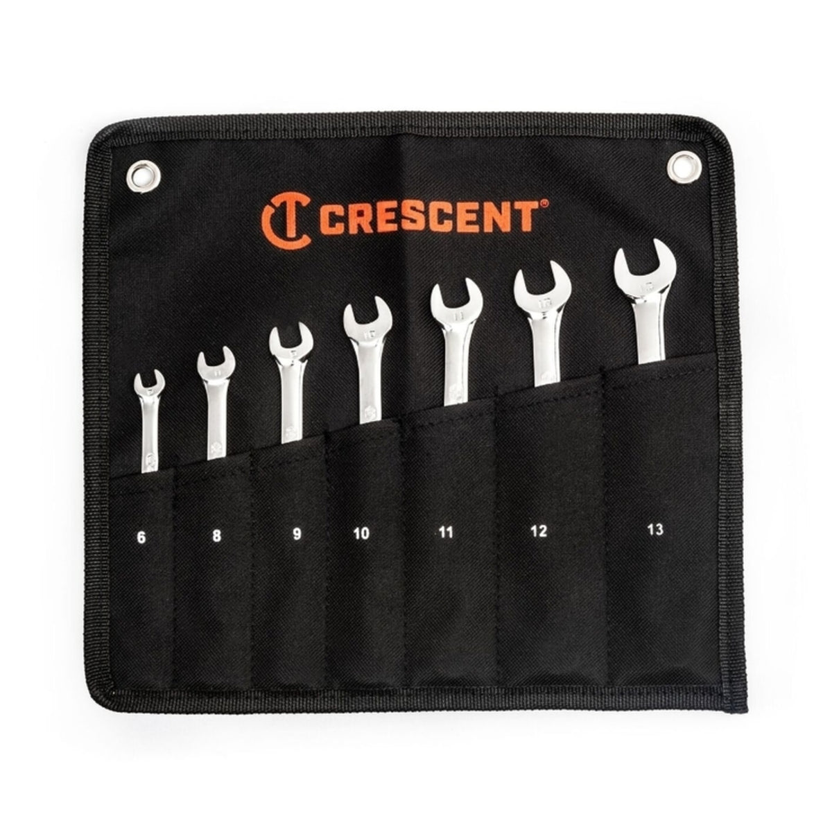 Crescent CCWSRMM7 Metric Combination Wrench Set, Silver