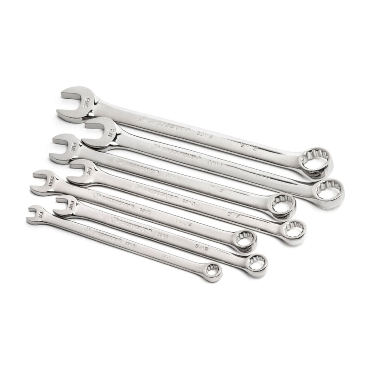 Crescent CCWSRSAE7 SAE Combination Wrench Set, 12 Point. Silver