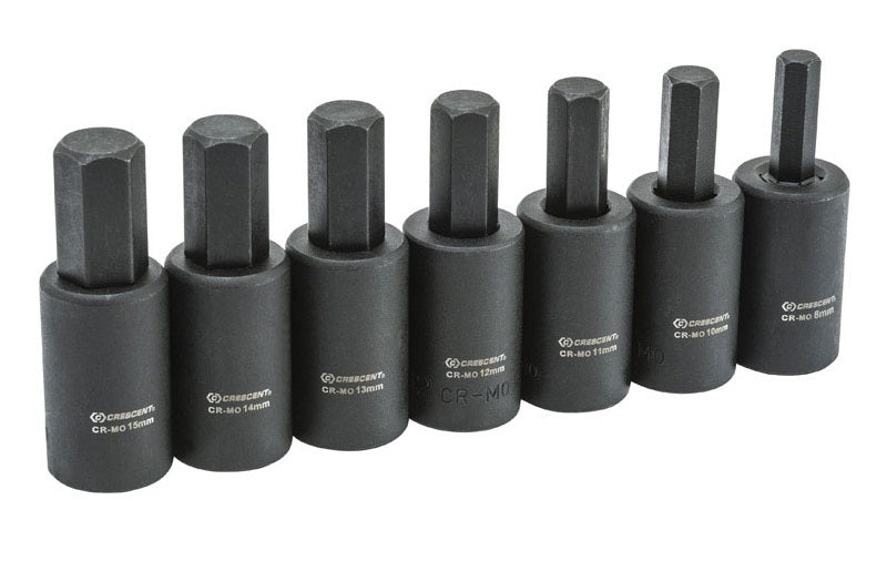 Crescent CIMBS12 Metric Hex Bit Socket Set, Alloy Steel, 7 Piece — Life ...