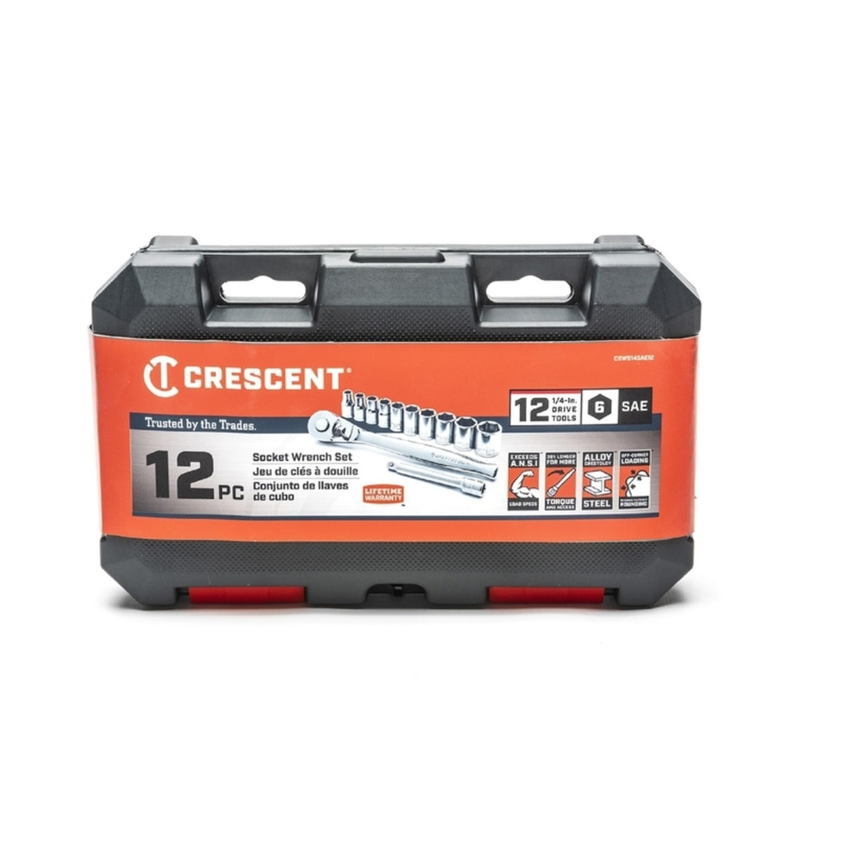 Crescent CSWS14MM12 Socket Wrench Set, 6 Point, 1/4"